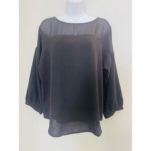 Ann Taylor Sheer Black Blouse